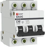 Выключатель автоматический EKF Basic ВА47-29 3п 40А C 4.5кА картинка